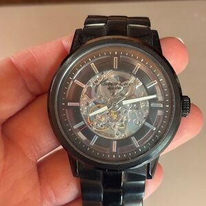 Kenneth Cole NY KC3981 Men's Automatic Skeleton Luxury Dress Black Watch Gold